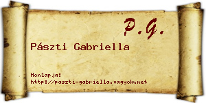 Pászti Gabriella névjegykártya
